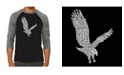 LA Pop Art Eagle Men's Raglan Word Art T-shirt